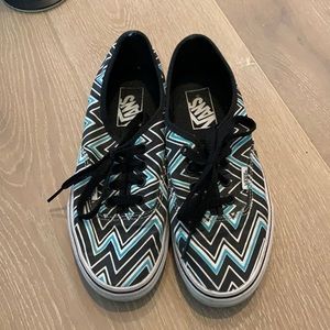 Blue Black Zig Zag Striped Vans